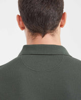 Slim Fit Polo Shirt with Waffle Texture and Hidden Buttons for Men - Green 602G010 - 5