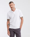 Slim Fit Polo Shirt with Embroidered Applique for Men - White 602G014 - 1