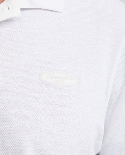 Men's Slim Fit Polo Shirt with Embroidered Applique - White - 3