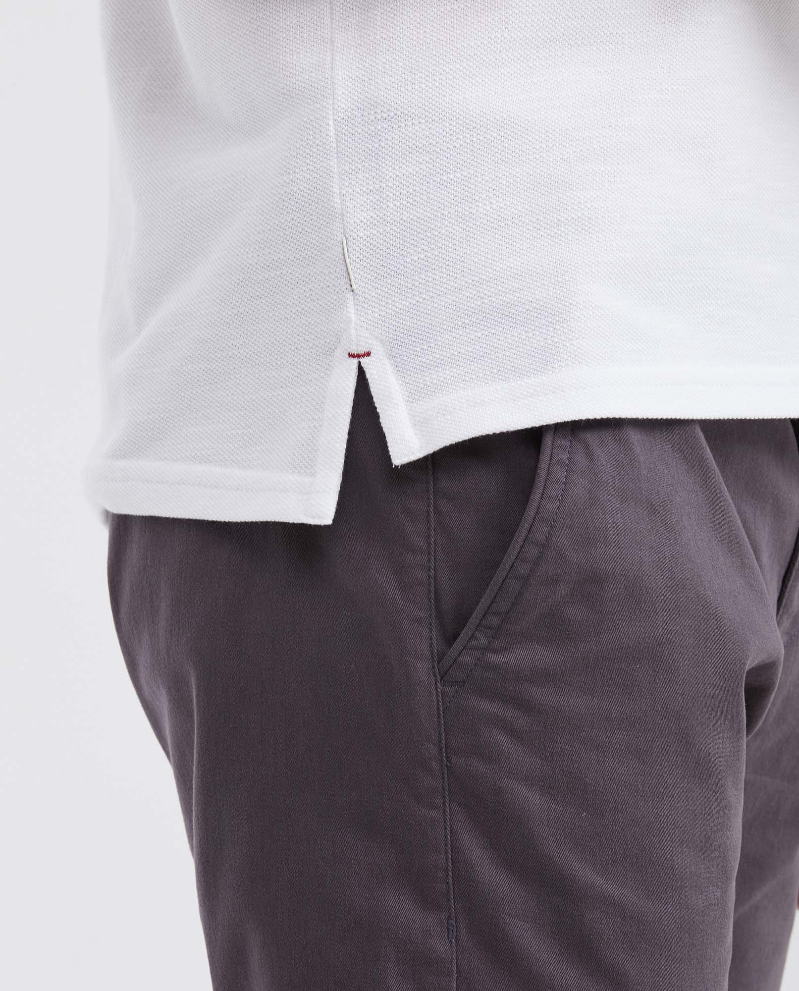 Men's Slim Fit Polo Shirt with Embroidered Applique - White - 4