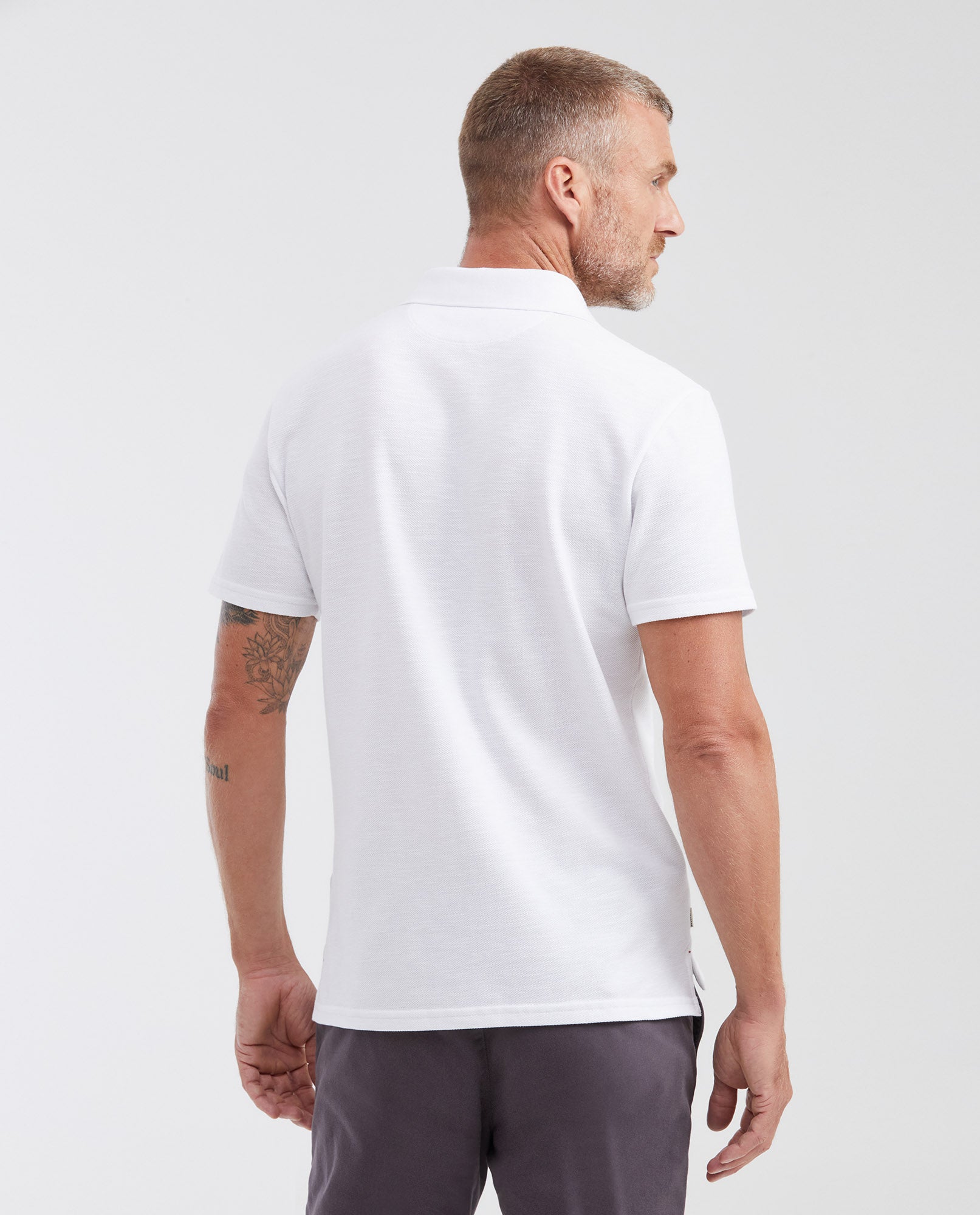 Men's Slim Fit Polo Shirt with Embroidered Applique - White - 5