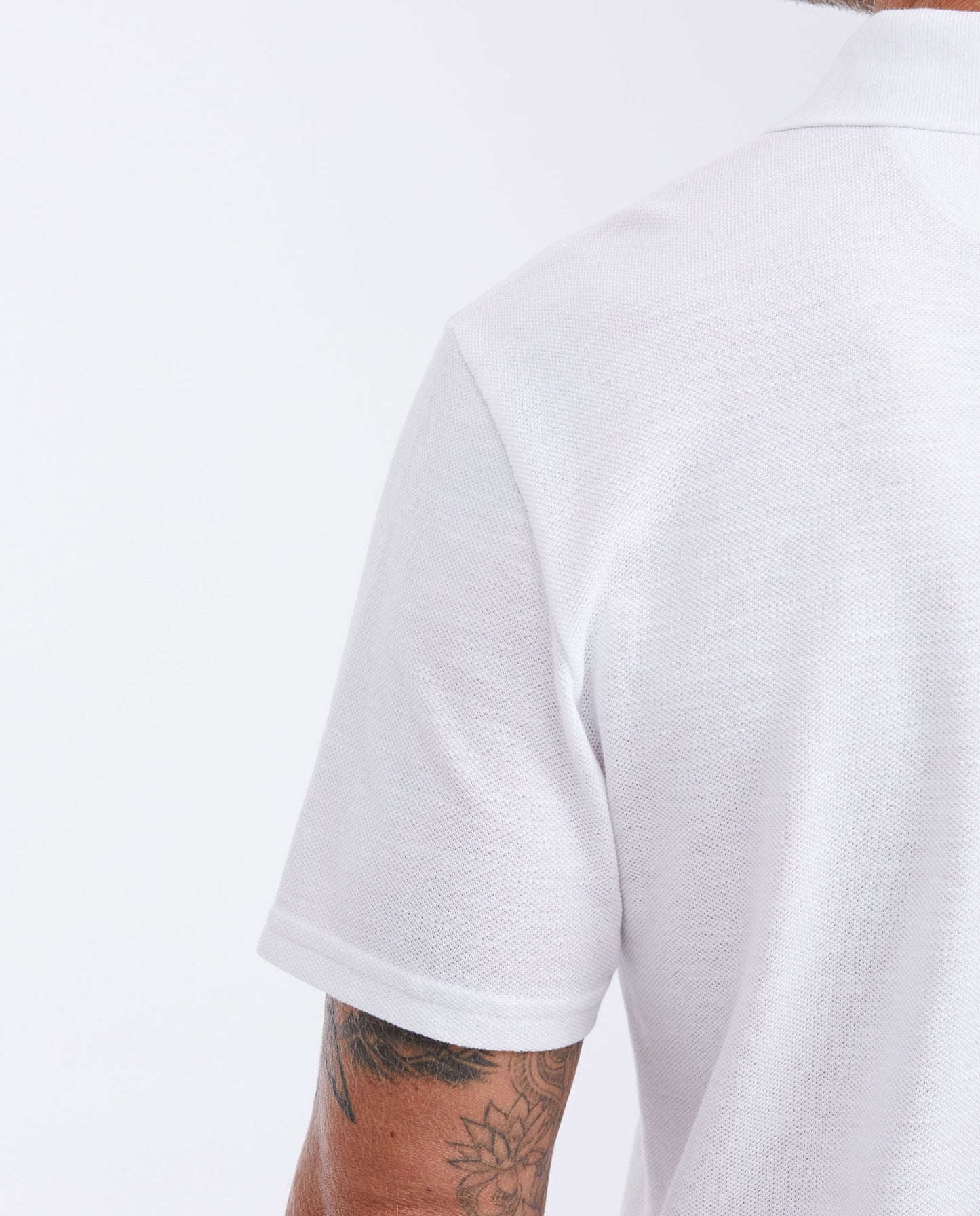 Men's Slim Fit Polo Shirt with Embroidered Applique - White - 6