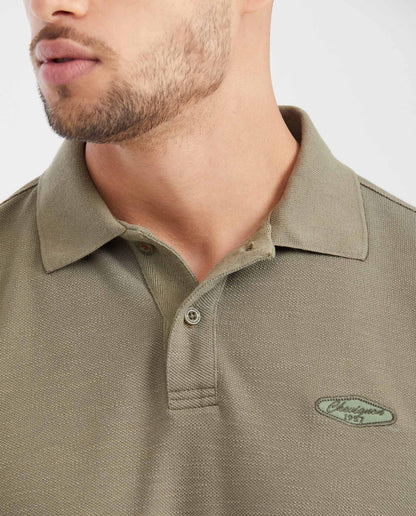 Men's Slim Fit Polo Shirt with Embroidered Applique - Green - 3