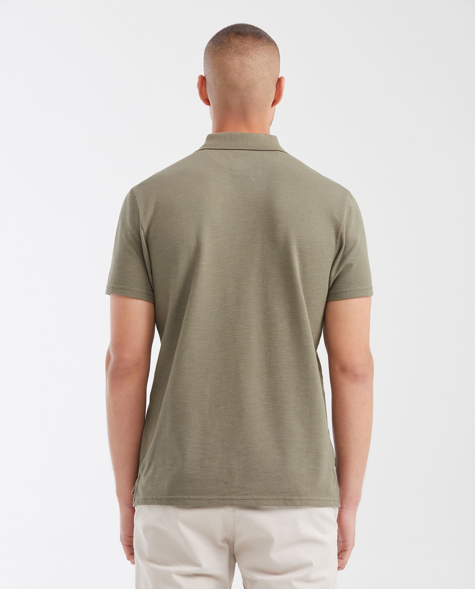 Men's Slim Fit Polo Shirt with Embroidered Applique - Green - 4