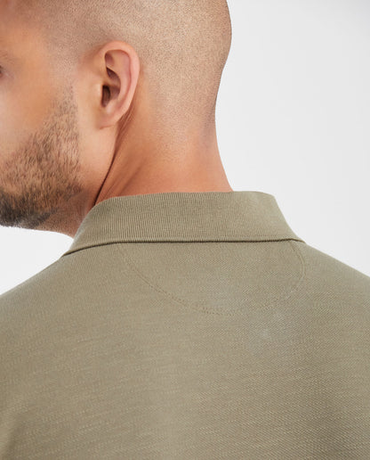 Men's Slim Fit Polo Shirt with Embroidered Applique - Green - 5