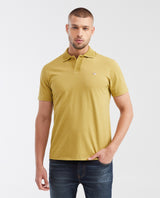 Men's Slim Fit Polo Shirt with Wide Ribbed Collar - Green 602G017 - 1