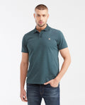 Men's Slim Fit Polo Shirt with Wide Ribbed Collar - Green 602G017 - 1