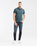 Men's Slim Fit Polo Shirt with Wide Ribbed Collar - Green 602G017 - 2