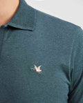 Men's Slim Fit Polo Shirt with Wide Ribbed Collar - Green 602G017 - 3