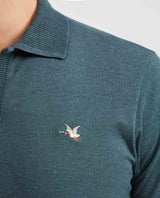 Men's Slim Fit Polo Shirt with Wide Ribbed Collar - Green 602G017 - 3