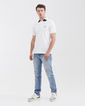 Men's Slim Fit Polo Shirt with Color Block Collar - Raw 602G018 - 2