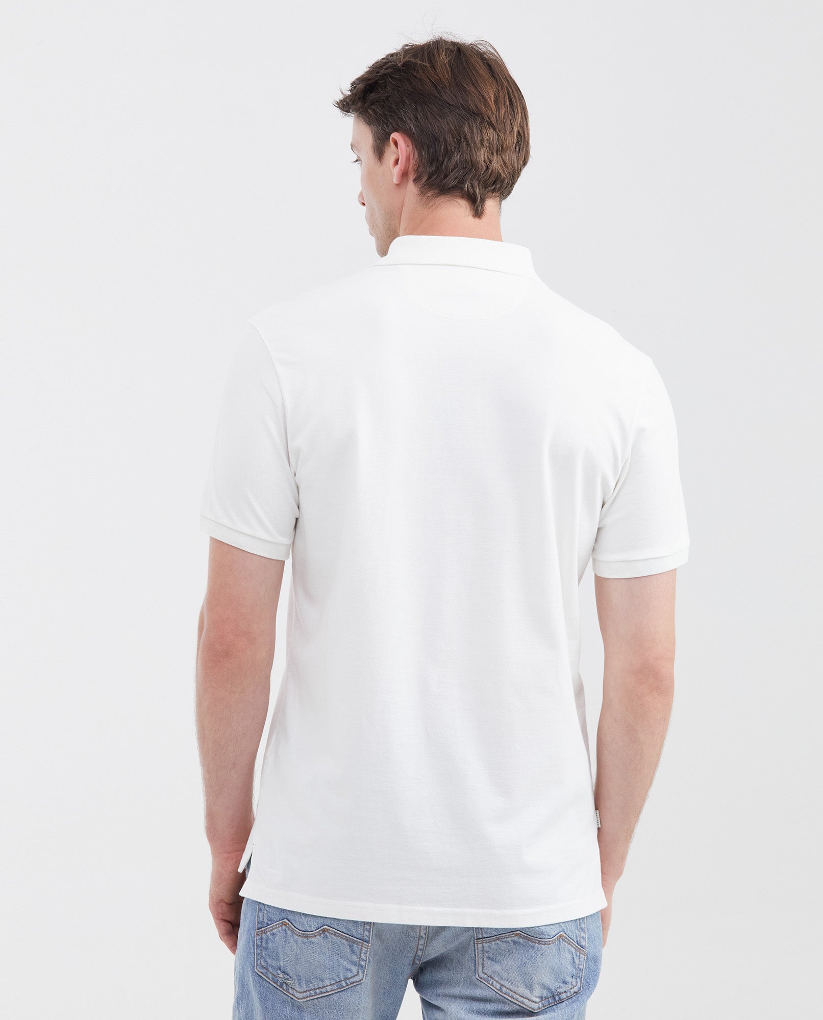 Men's Slim Fit Polo Shirt with Color Block Collar - Raw 602G018 - 5