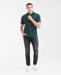 Men's Slim Fit Polo Shirt with Color Block Collar - Green 602G018 - 2