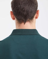Men's Slim Fit Polo Shirt with Color Block Collar - Green 602G018 - 6