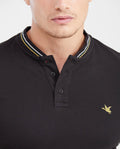 Men's Slim Fit Striped Mandarin Collar Cotton Polo Shirt - 3