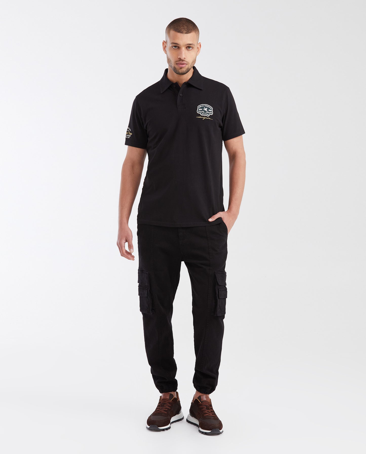 Men's Short Sleeve Polo Shirt - Black - 2