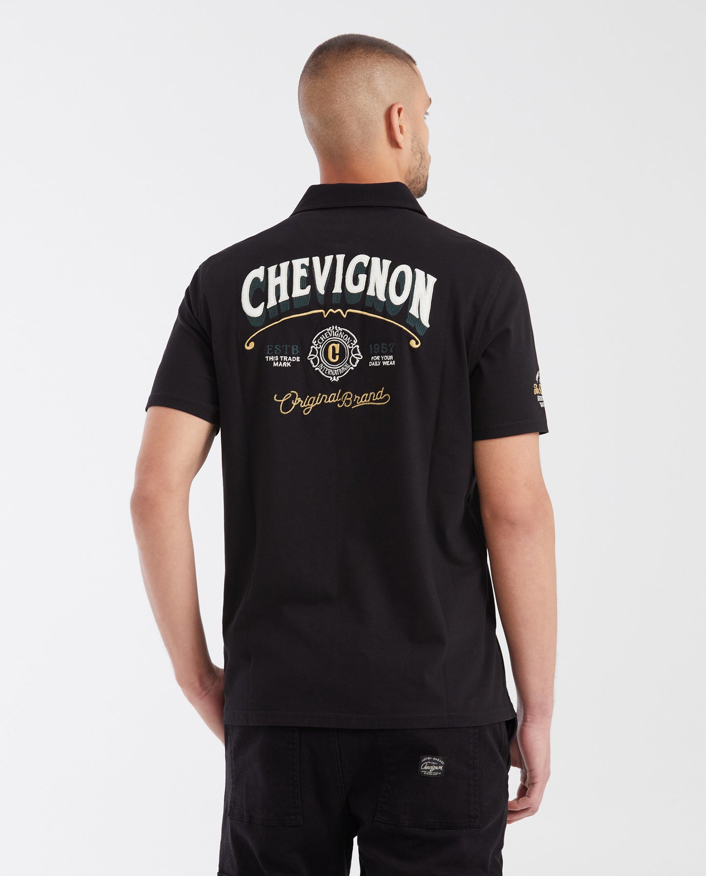 Men's Short Sleeve Polo Shirt - Black - 4