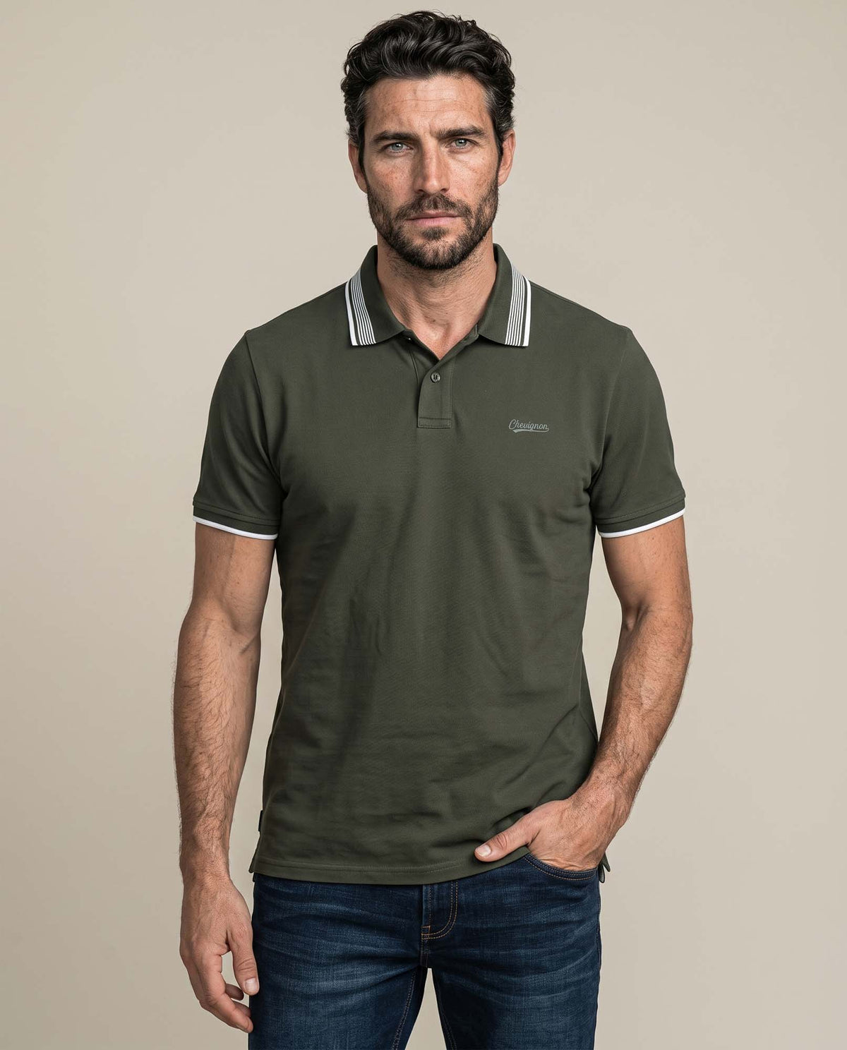 Men's Polo Shirt 605H137 - Green 63_605H137_VER170525_0
