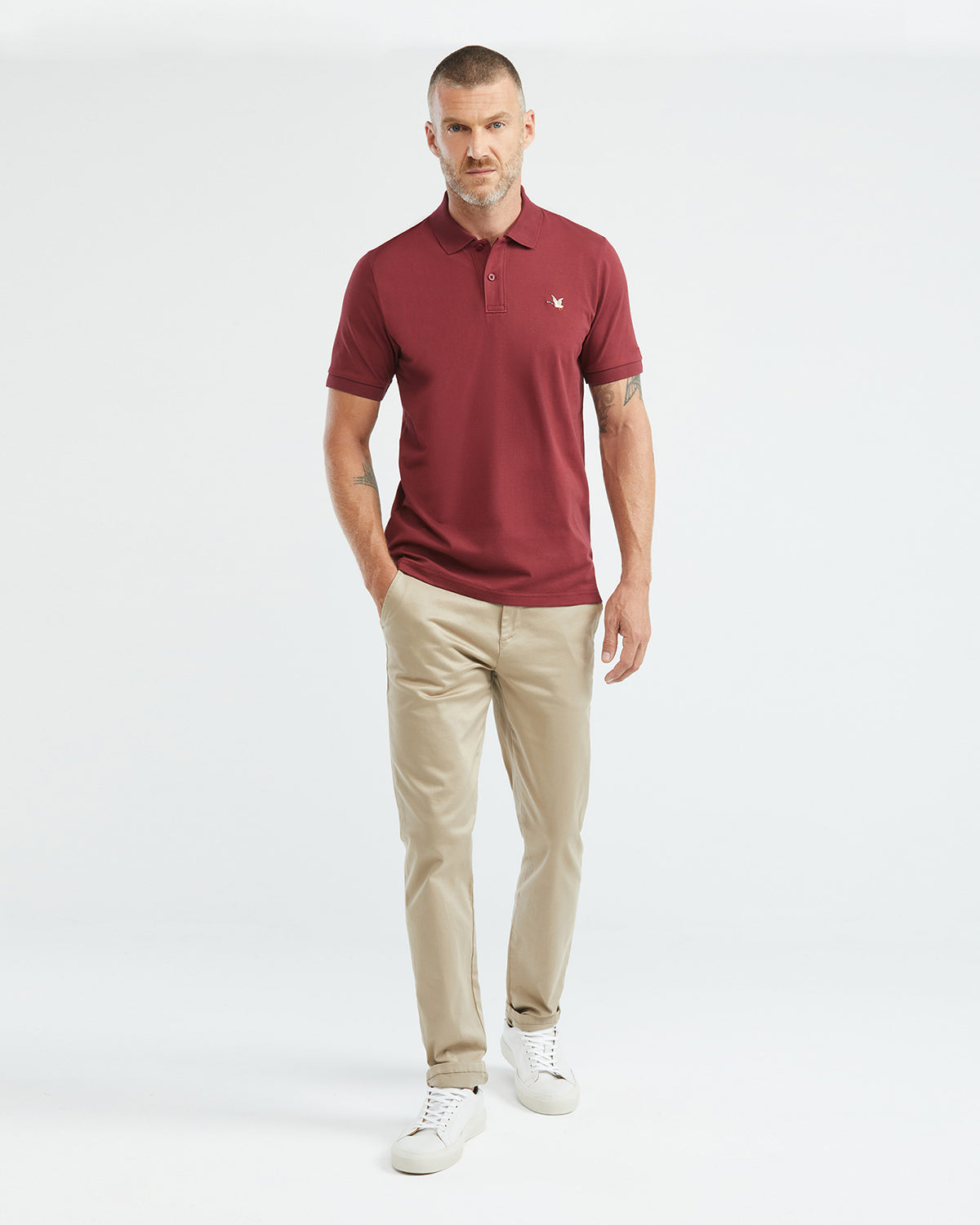 SLIM FIT MUSCLE POLO IN RED