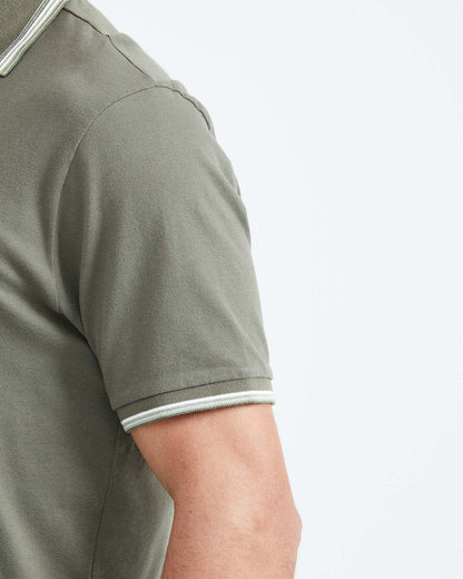 CLASSIC FIT CONTRAST STRIPES POLO IN GREEN