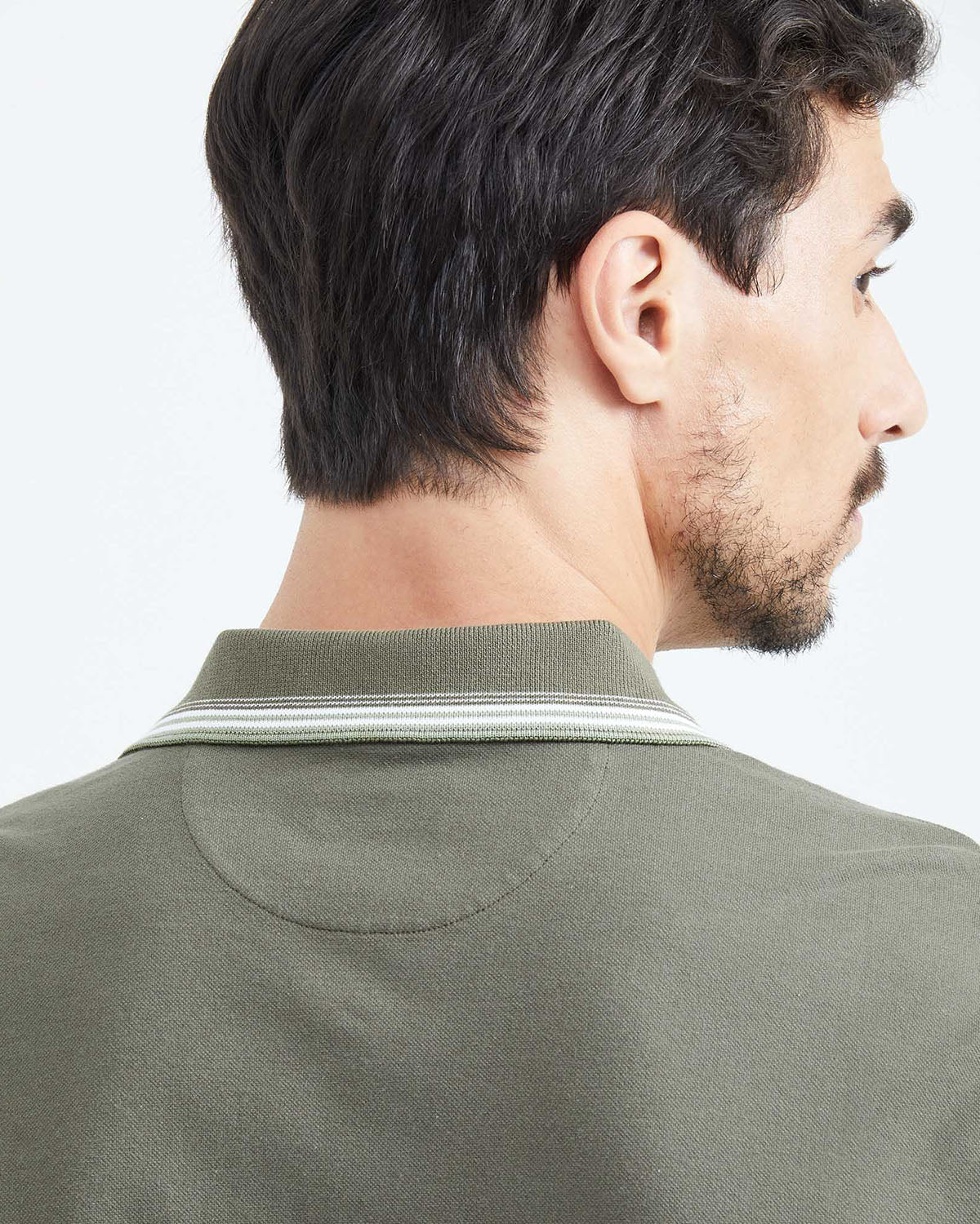 CLASSIC FIT CONTRAST STRIPES POLO IN GREEN