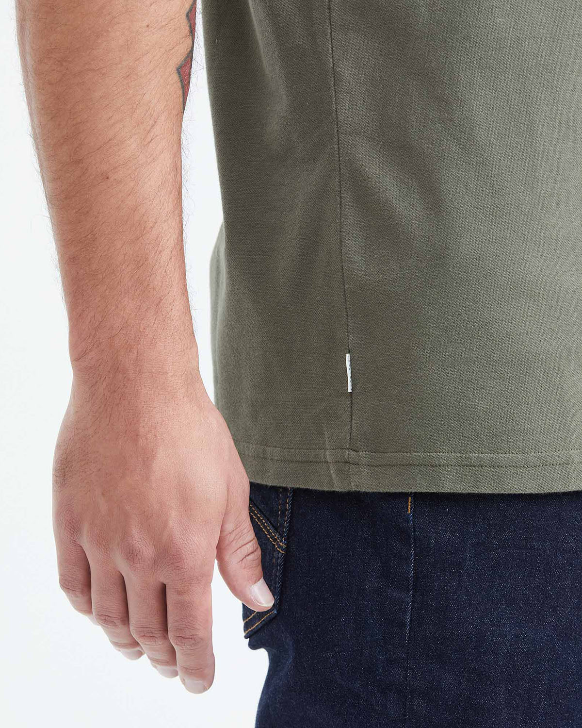 CLASSIC FIT CONTRAST STRIPES POLO IN GREEN