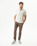 Mens Regular Fit Short Sleeve Polo Shirt in Cotton, Compass - Brown 63_609G000_CAF171311_4