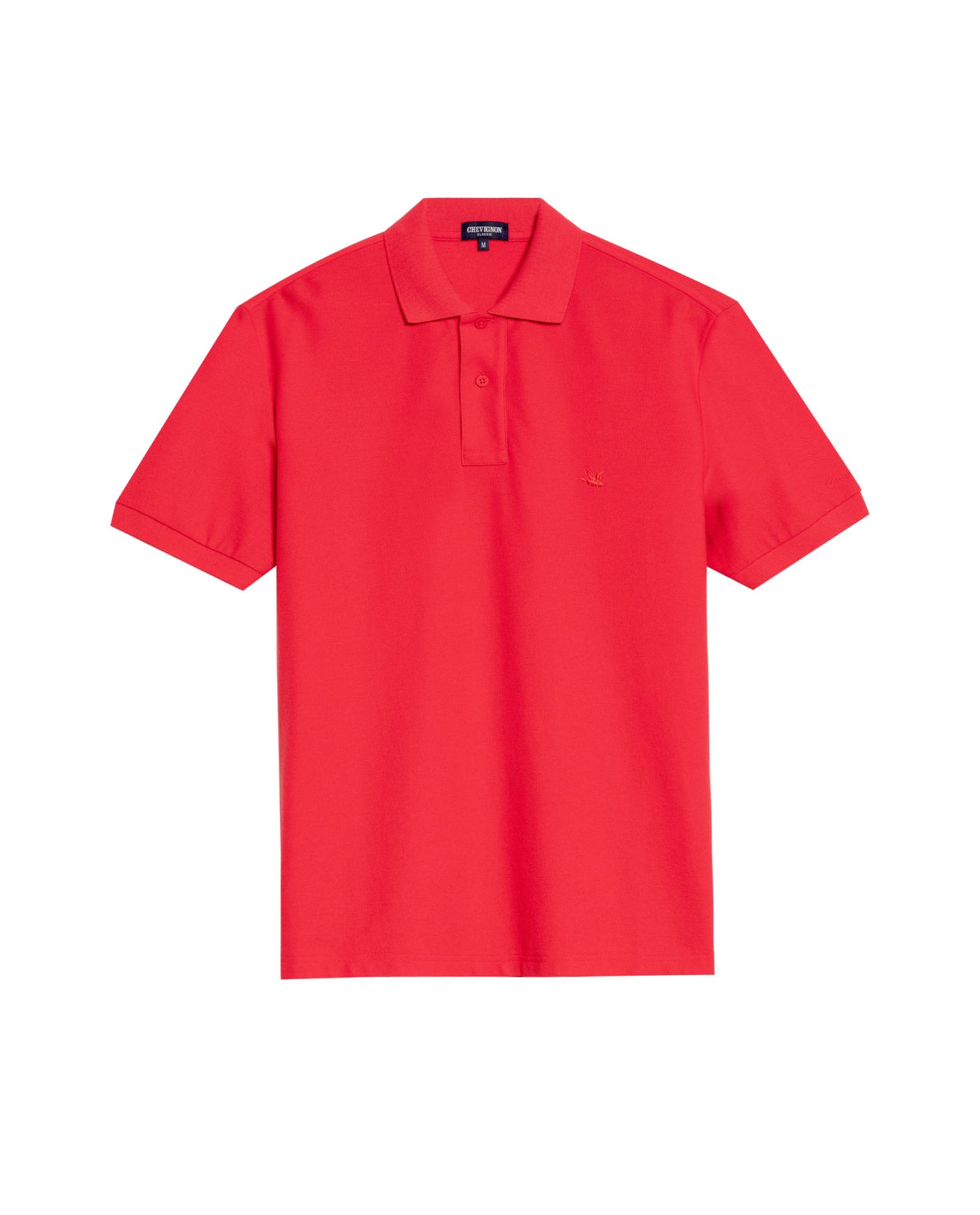 Mens Regular Fit Short Sleeve Polo Shirt in Cotton, Compass - Red 63_609G000_ROJ181564_3
