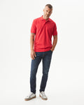 Mens Regular Fit Short Sleeve Polo Shirt in Cotton, Compass - Red 63_609G000_ROJ181564_4