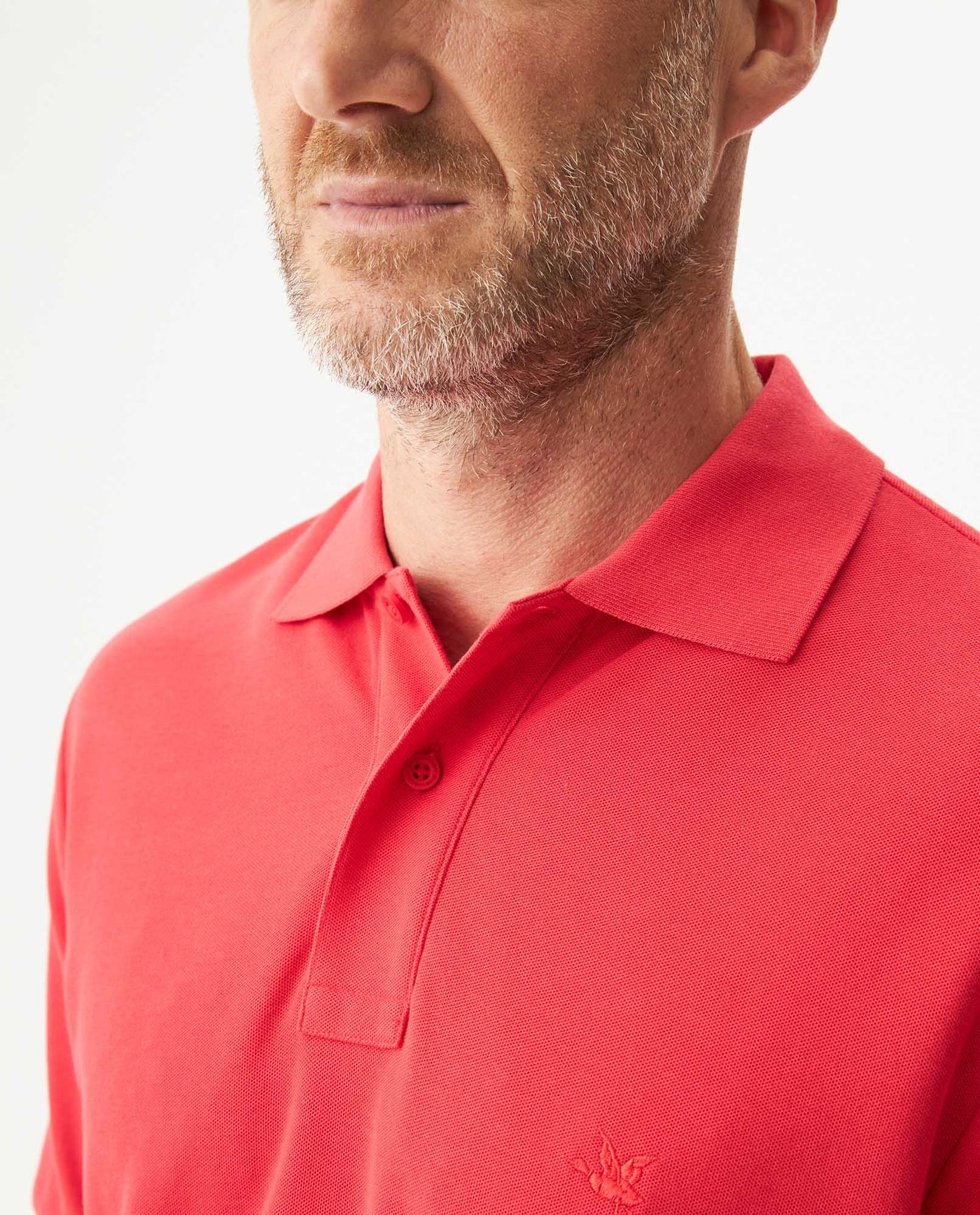 Mens Regular Fit Short Sleeve Polo Shirt in Cotton, Compass - Red 63_609G000_ROJ181564_5