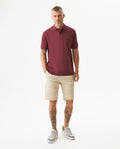 Mens Regular Fit Short Sleeve Polo Shirt in Cotton, Compass - Red 63_609G000_ROJ191725_4