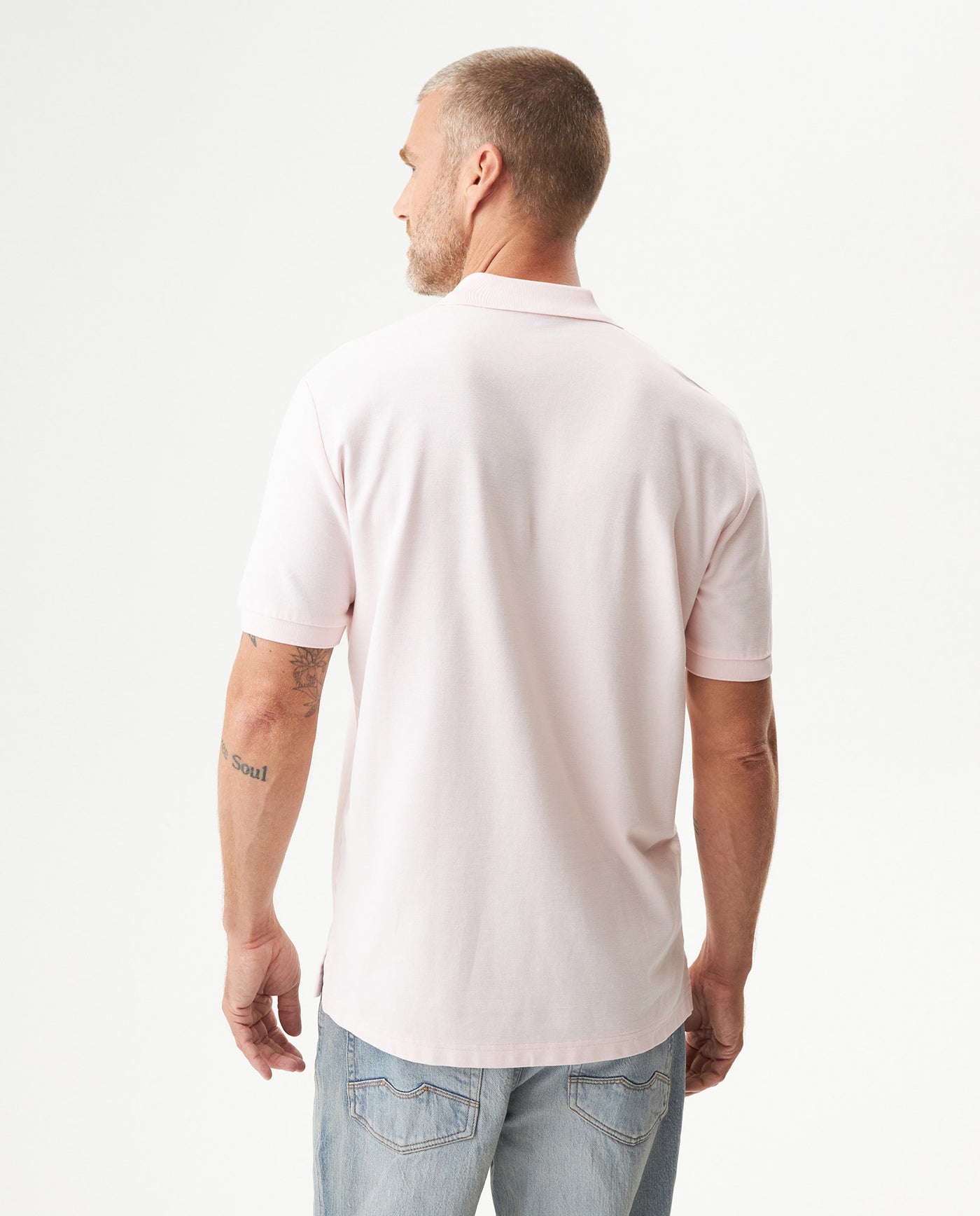 Mens Regular Fit Short Sleeve Polo Shirt in Cotton, Compass - Pink 63_609G000_ROS153207_6