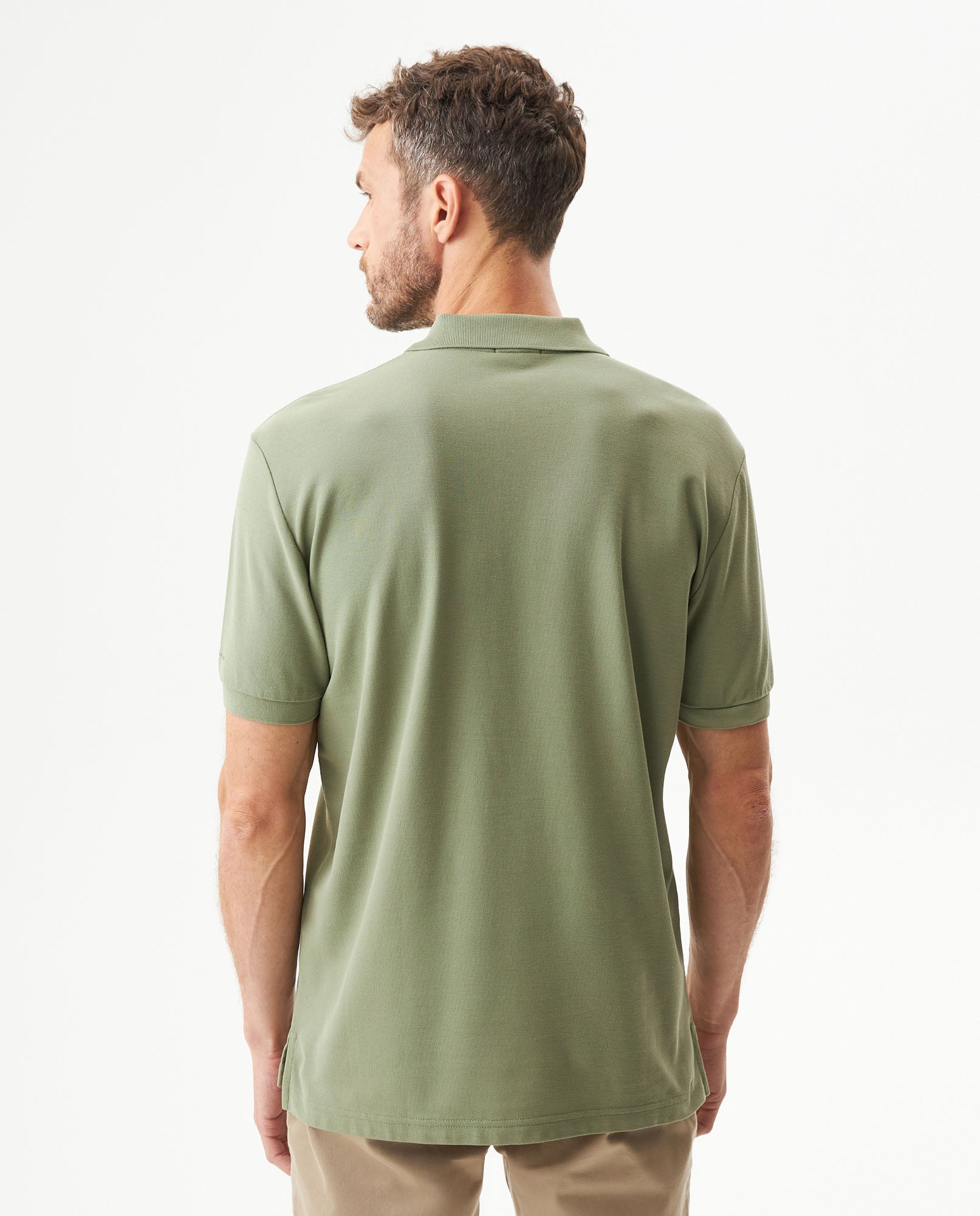 Mens Regular Fit Short Sleeve Polo Shirt in Cotton, Compass - Green 63_609G000_VER170115_6