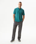 Mens Regular Fit Short Sleeve Polo Shirt in Cotton, Compass - Green 63_609G000_VER185315_4