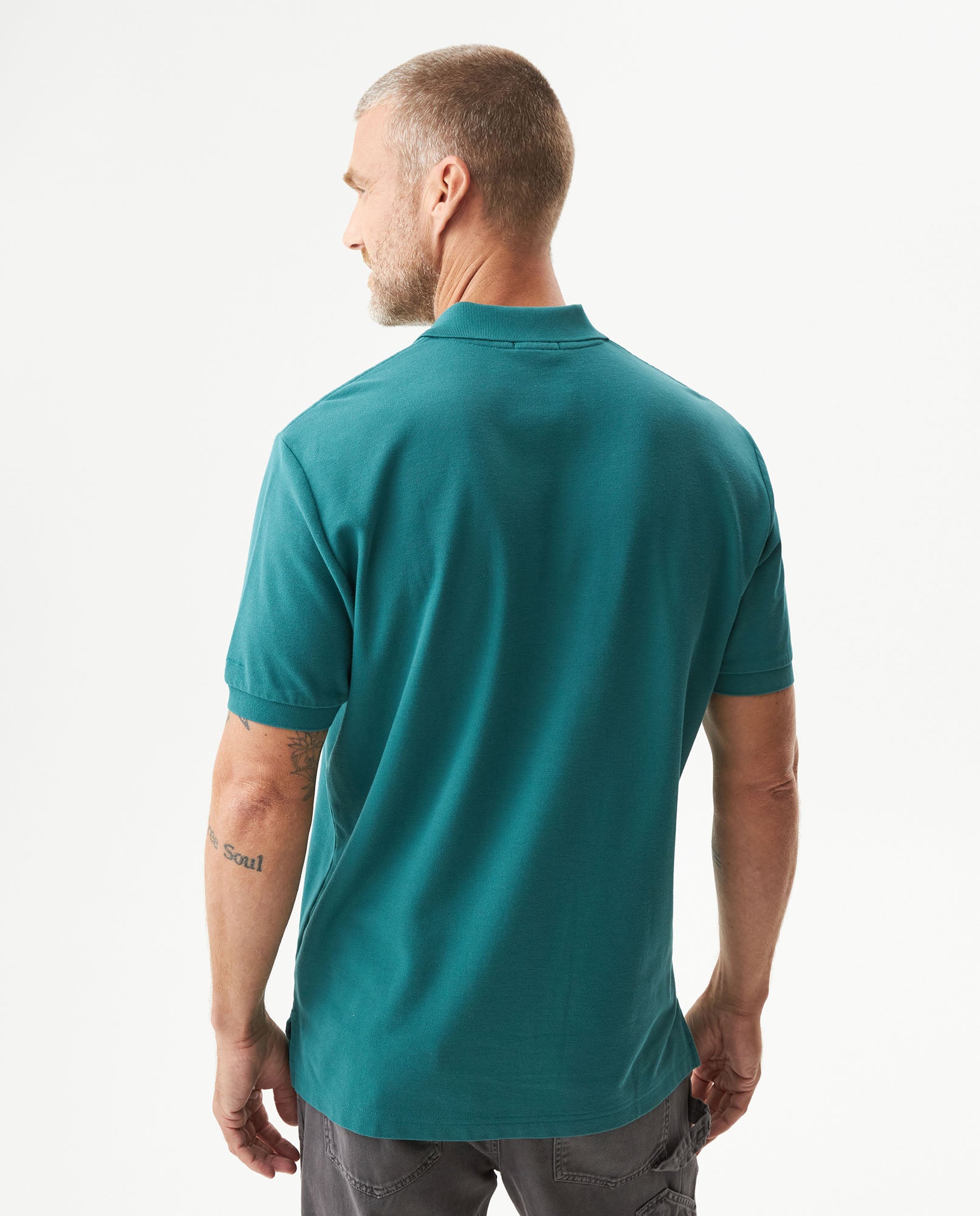 Mens Regular Fit Short Sleeve Polo Shirt in Cotton, Compass - Green 63_609G000_VER185315_6