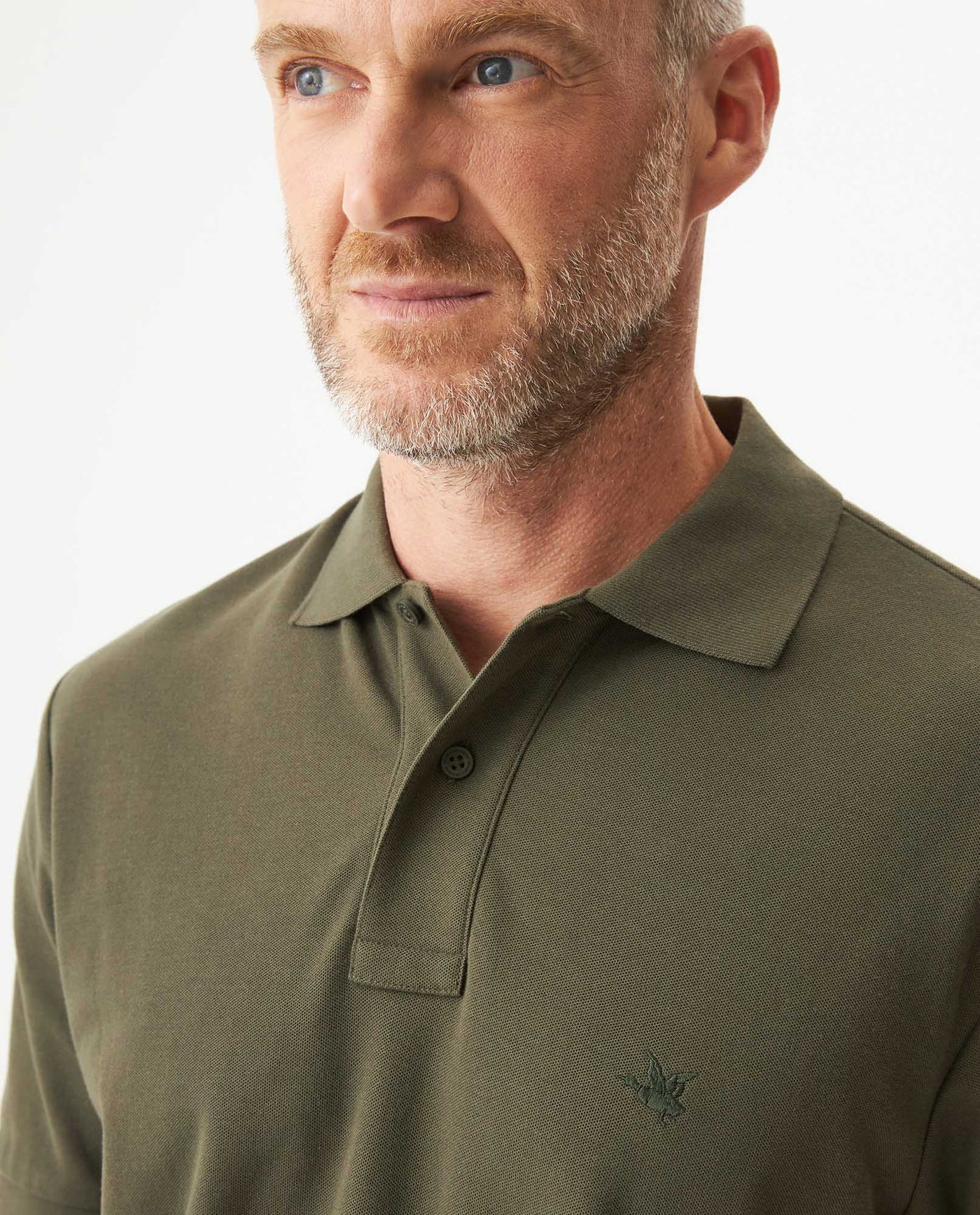 Mens Regular Fit Short Sleeve Polo Shirt in Cotton, Compass - Green 63_609G000_VER190414_5