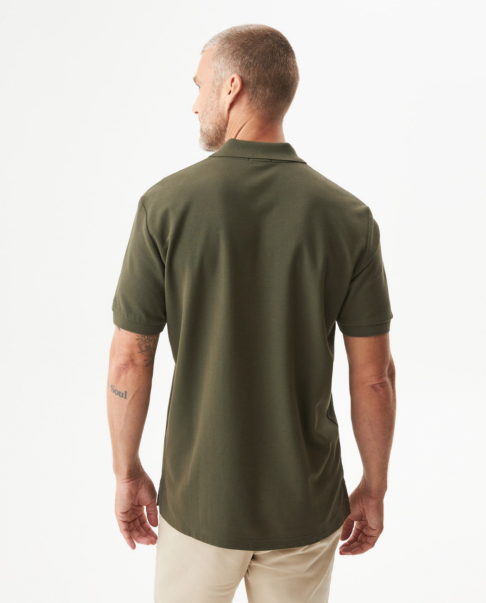 Mens Regular Fit Short Sleeve Polo Shirt in Cotton, Compass - Green 63_609G000_VER190414_6