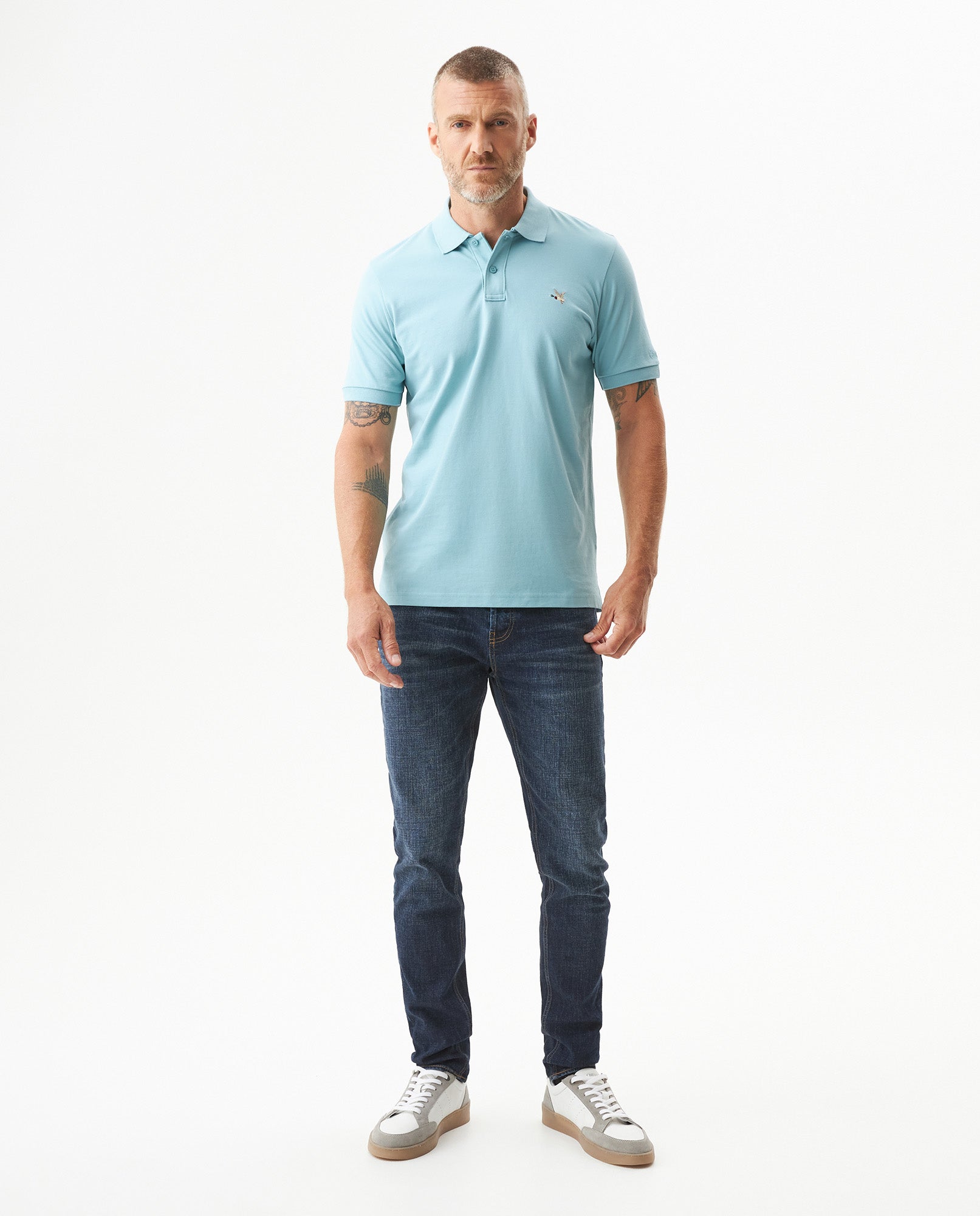 Camiseta Tipo Polo para Hombre - Blue 63_609G001_AZU164414_4