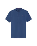 Men's Slim Fit Mandarin Collar Polo Shirt in Cotton Stretch Blend, Marine 609G002 - 2