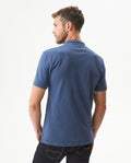 Men's Slim Fit Mandarin Collar Polo Shirt in Cotton Stretch Blend, Marine 609G002 - 5