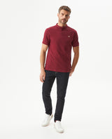 Men's Slim Fit Mandarin Collar Polo Shirt in Cotton Stretch Blend, Marine 609G002 - 3