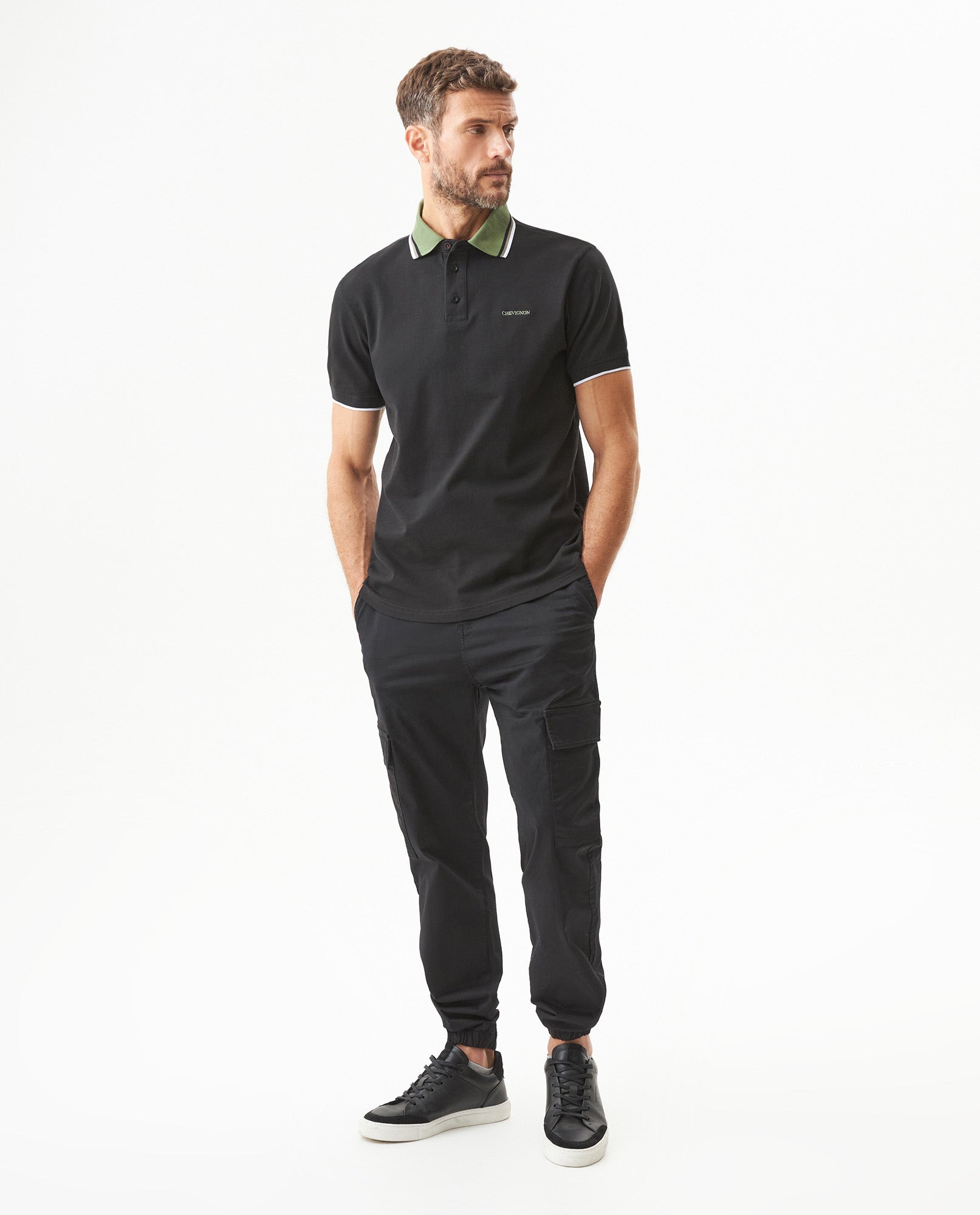 Men's Slim Fit Polo Shirt in Cotton Stretch Blend, Horizon 609G003 - 3