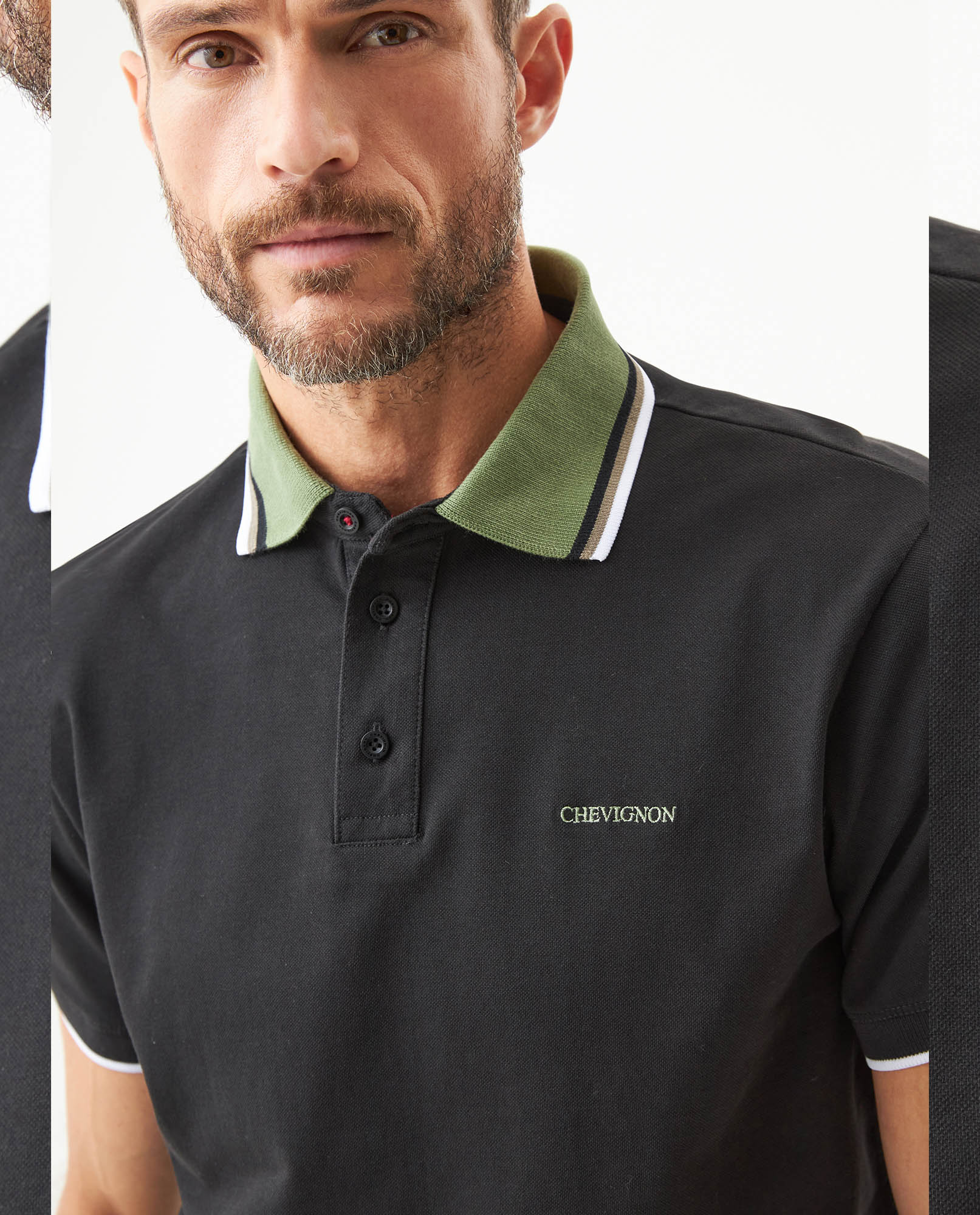 Men's Slim Fit Polo Shirt in Cotton Stretch Blend, Horizon 609G003 - 4