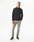 Men's Long Sleeve Relaxed Fit Polo Shirt in Cotton-Polyester Blend, Dock 609G004 - 3