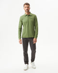Men's Long Sleeve Relaxed Fit Polo Shirt in Cotton-Polyester Blend, Dock 609G004 - 3