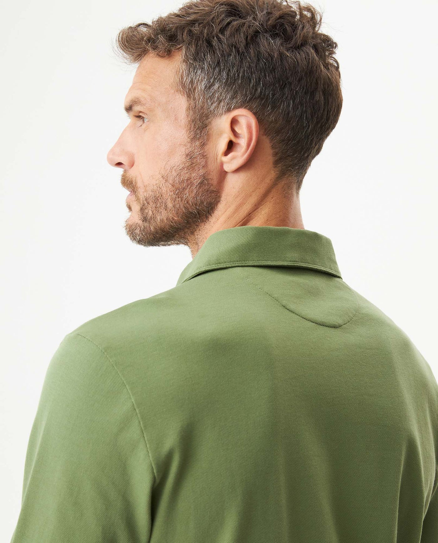 Men's Long Sleeve Relaxed Fit Polo Shirt in Cotton-Polyester Blend, Dock 609G004 - 6