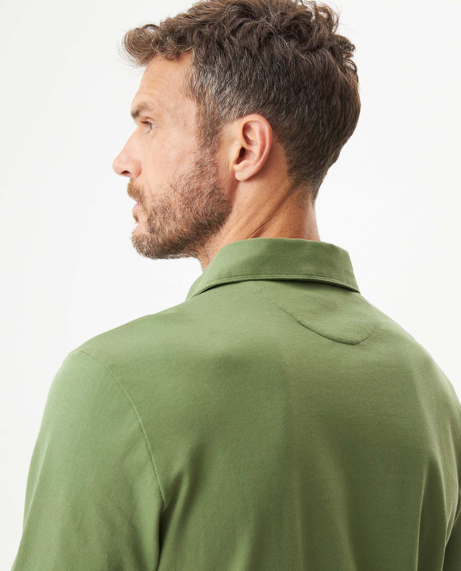 Men's Long Sleeve Relaxed Fit Polo Shirt in Cotton-Polyester Blend, Dock 609G004 - 6