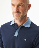 Men's Slim Fit Polo Shirt in Cotton Stretch Blend, Weathered - 4