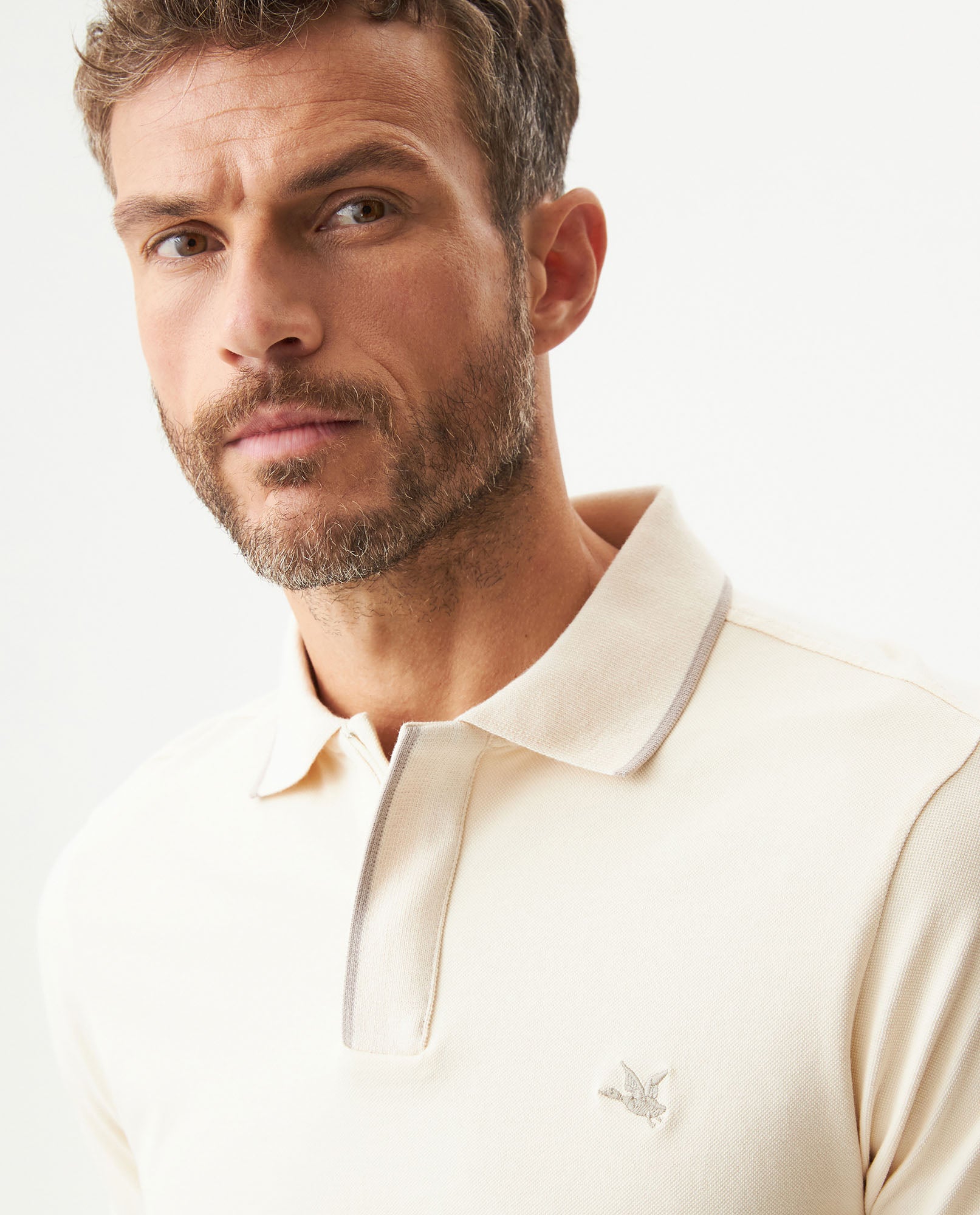 Men's Slim Fit Polo Shirt in Cotton Stretch Blend, Weathered - 4