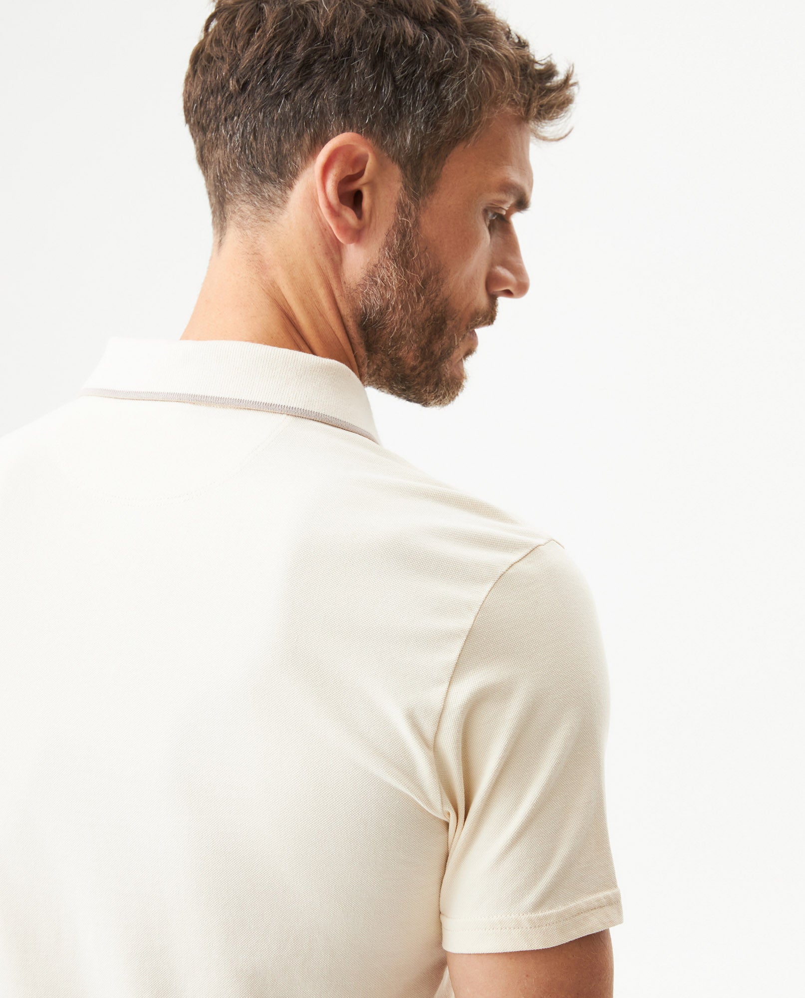 Men's Slim Fit Polo Shirt in Cotton Stretch Blend, Weathered - 6